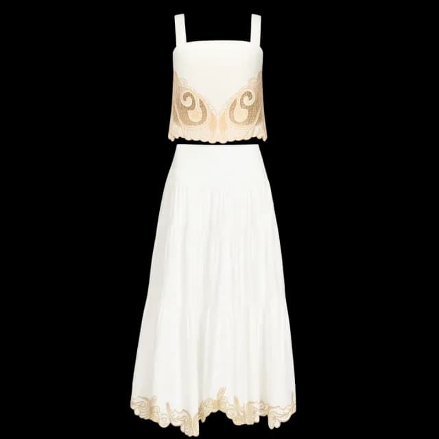 CONJUNTO FOLHA BORDADA