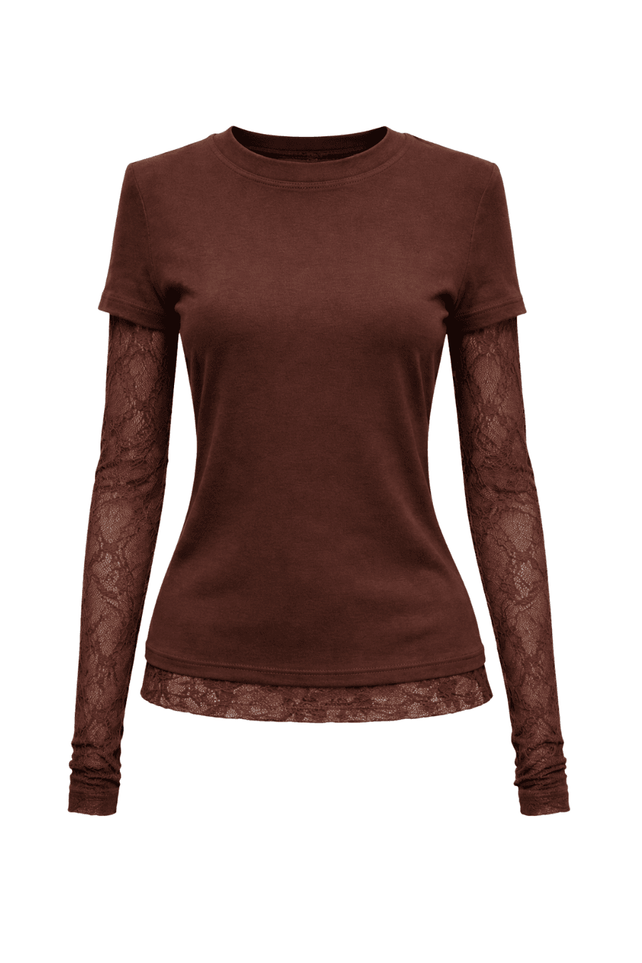 T-SHIRTSOBREPOSIÇÃO COM RENDA